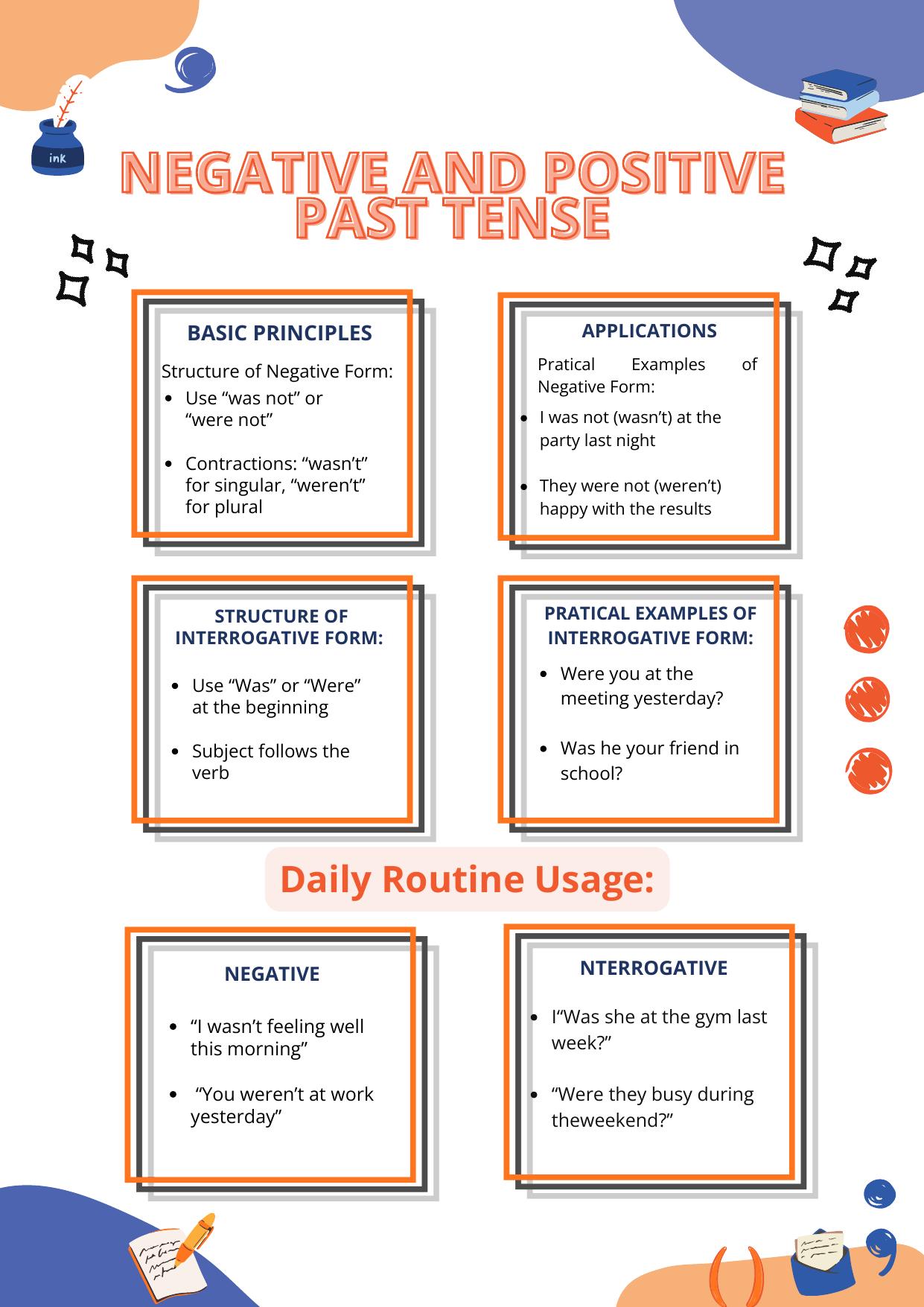 Vista previa: Past Tense — formas negativa e interrogativa