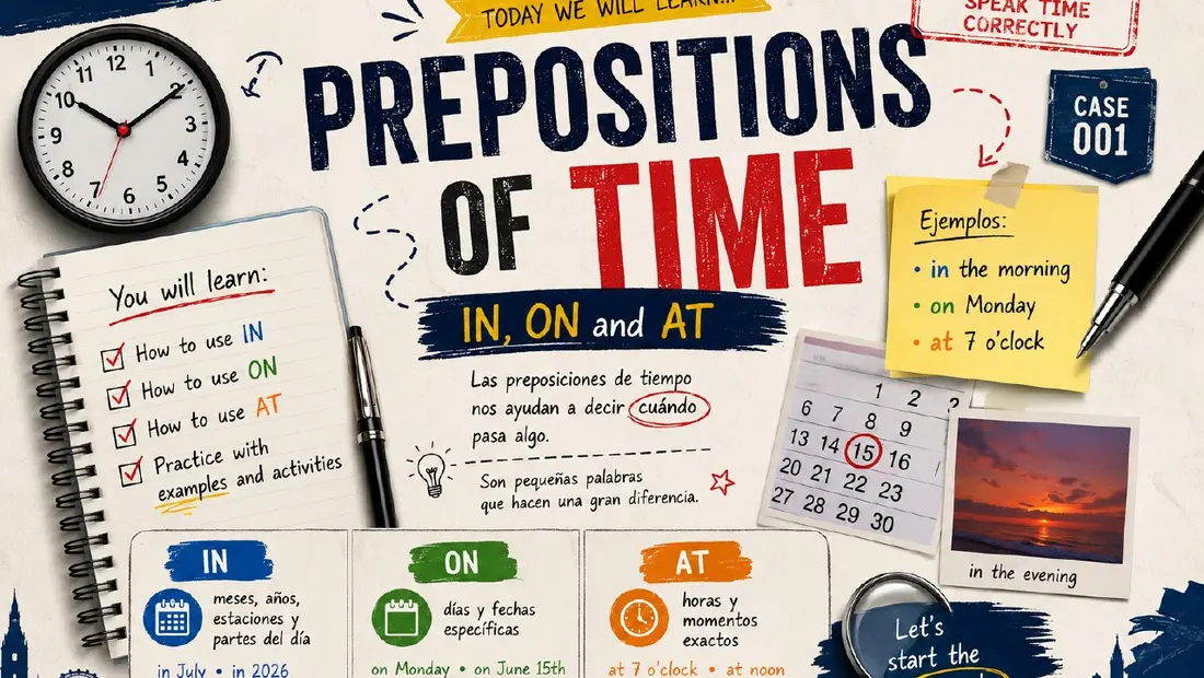 Portada de la clase de Prepositions of Time
